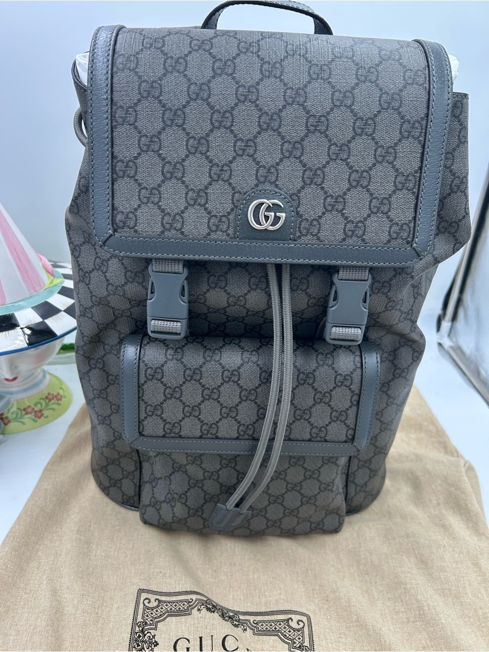Unisex, Gucci, GG Supreme canvas backpack made in Italy NWT